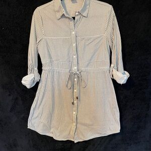 Striped Button-Up Women's Top